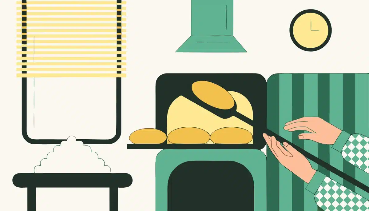 Das Passiv im Deutschen: Bildung, Zeiten und Beispiele 2 Illustration: In einer Backstube werden Brote aus dem Ofen geholt.